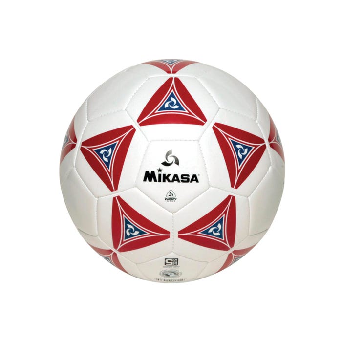 Mikasa Size 5 Deluxe Cushioned Soccer Ball, Ages 12 and Up, 27 Inch Diameter, White/Red