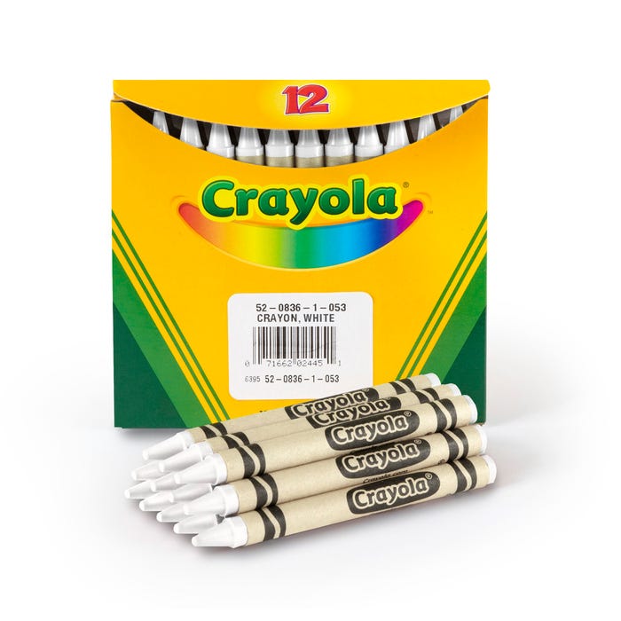Crayola Bulk Crayons, Standard Size, White, Pack of 12