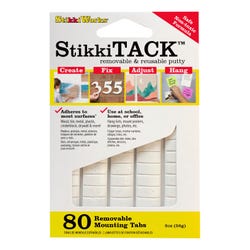 Surebonder Stikki Tack Removable Adhesive Mounting Tabs, White, Pack of 80 Tabs, Item Number 2100835