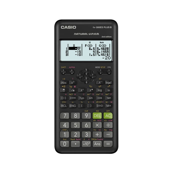 Casio fx-300ES PLUS B 2nd Edition Scientific Calculator, AAA Battery Model, Black
