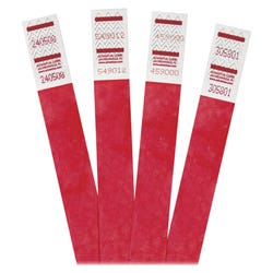 Advantus 500-Pack Tyvek Colored Wrist Bands, Wrist Band, Numbered, 3/4 x 9-3/4 Inches, Pack of 500, Red