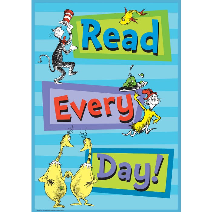 Eureka Dr. Seuss Read Every Day Poster, 13 x 19 Inches