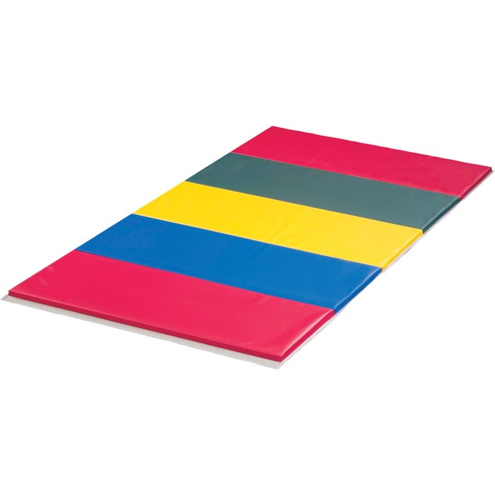 Sportime Instructor Mat, 4 x 6 Feet, 2-3/8 Inch Thick, 4 Sided Hook and Loop, 2 Foot Panel, Rainbow