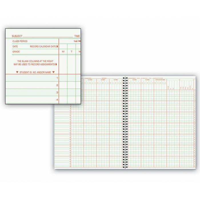 Hammond And Stephens 8 Subject 35 Student 6 Week Class Record Book, 9-1/4 x 12-1/4 Inches, Hardcover