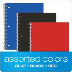 Oxford® Poly 1-Subject Notebook, 9 x 11 Inches, 100 Sheets, Assorted, Pack of 3 2149829