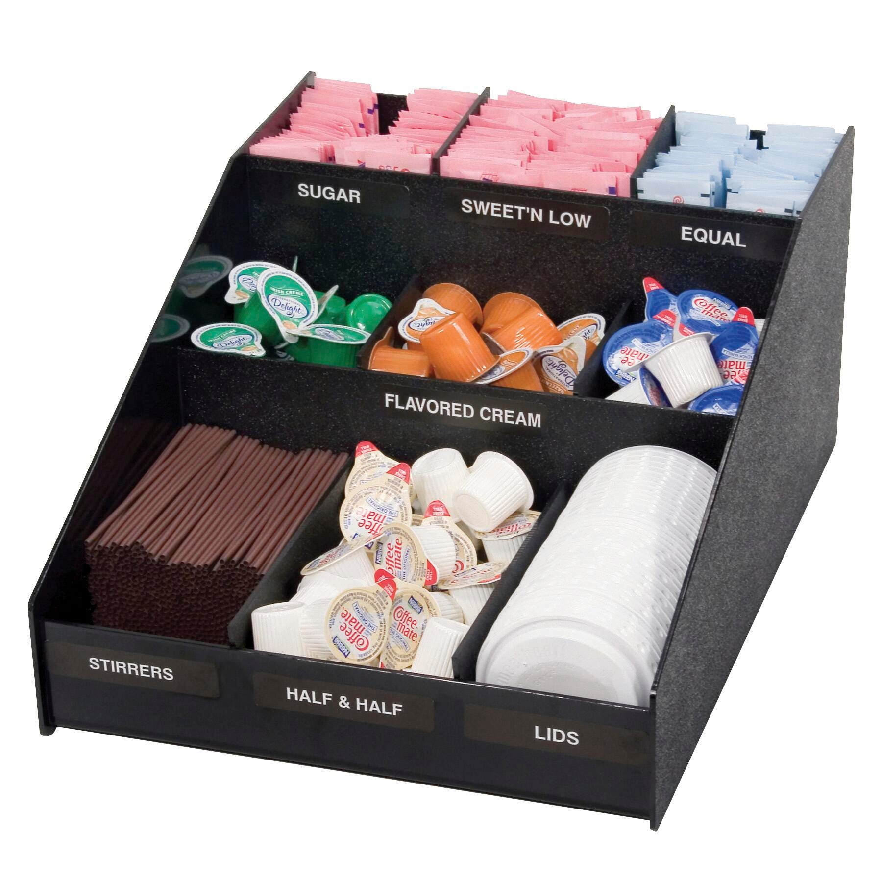 Vertiflex Horizontal Condiment Organizer, 9 Compartments, Black, Item Number 1330413