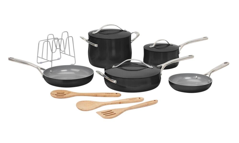 Cuisinart Culinary Ceramic Cooking Collection, Black, Set of 12