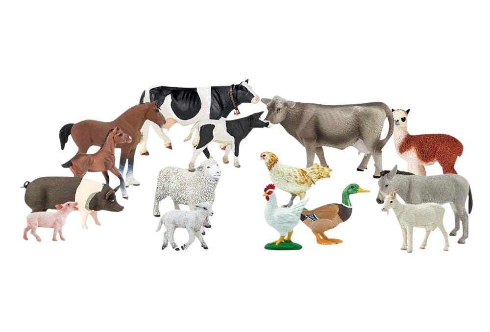Childcraft On the Farm Hand-Painted Animals, Assorted Figurines, Set of 15 280939