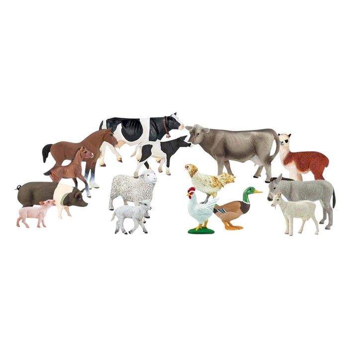 Childcraft On the Farm Hand-Painted Animals, Assorted Figurines, Set of 15