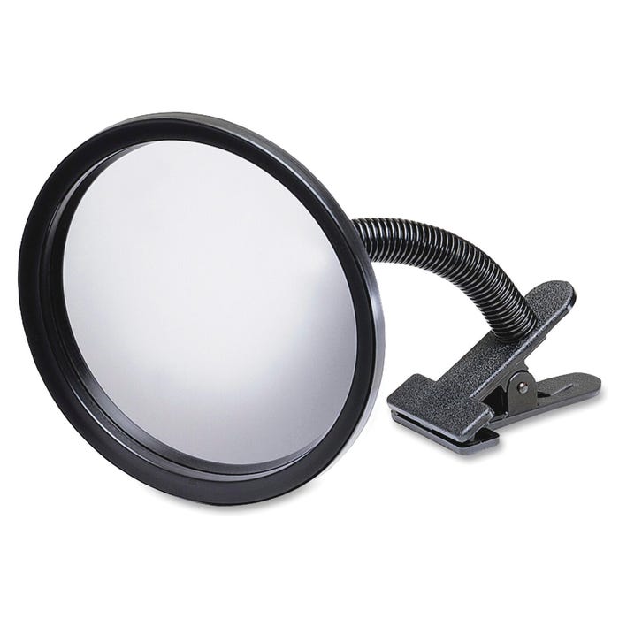 See-All Convex Mirror with Adjustable Mount Brackets, 7 in Diameter, Plexiglas, Black