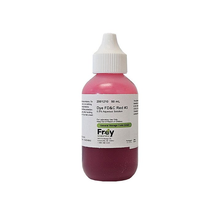Frey Scientific FD&C Red Dye, No. 3, 50mL