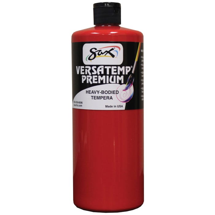 Sax Versatemp Premium Heavy-Bodied Tempera Paint, 1 Quart, Primary Red