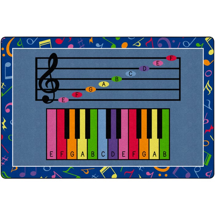 Childcraft Music Notes Carpet for Classrooms, Rectangle