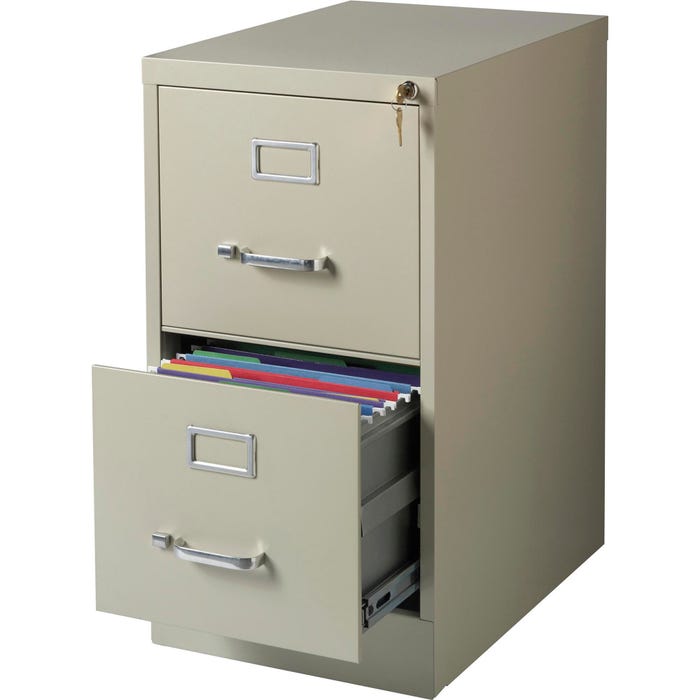 Lorell Commercial-grade Putty Vertical Files, 2-Drawer, 15 x 22 x 28-3/8 Inches