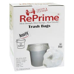Heritage Low Density Can Liners, 23 Gallon, 0.90 mil, Clear, 50 Count Box