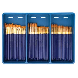 Royal & Langnickel Gold Taklon Paint Brush Super Value Pack, Assorted Sizes, Set of 120 409324