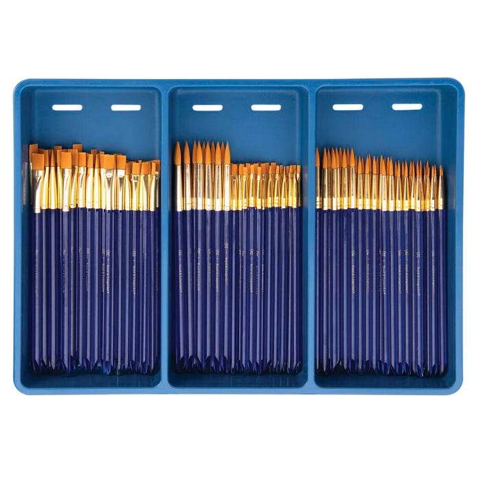 Royal & Langnickel Gold Taklon Paint Brush Super Value Pack, Assorted Sizes, Set of 120