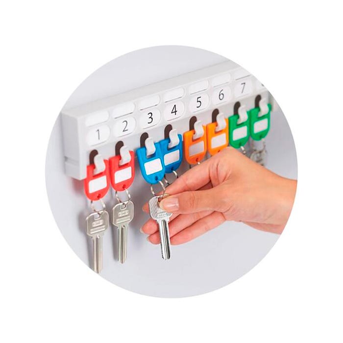 CARL Split Ring Key Tags, 3 x 3 Inches, Assorted, Pack of 20