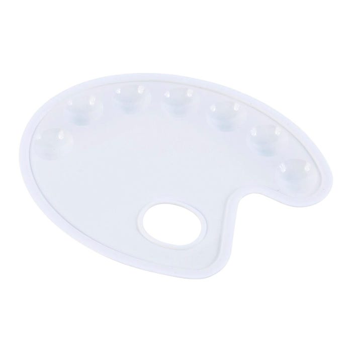 Jack Richeson Oval Paint Palette, 6-3/4 x 9 Inches, Plastic, 7 Wells