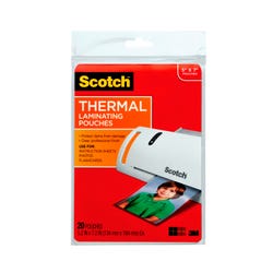 Scotch Thermal Laminating Pouch, 5 x 7 Inches, 5 mil Thick, Pack of 20, Item Number 1388776