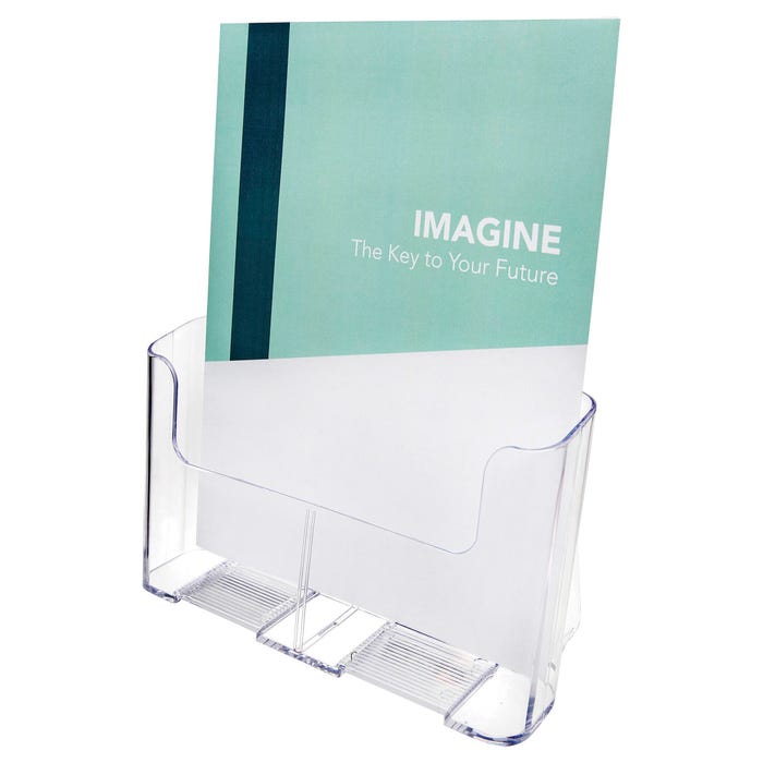 Deflect-O Free Standing Magzine Size Wall Mount Storage Rack, 9-1/4 x 3-3/4 x 10-3/4 Inches, Clear