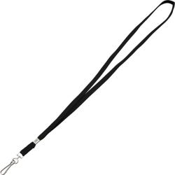 Advantus Lanyard with Metal Clasp, Black, Box of 100