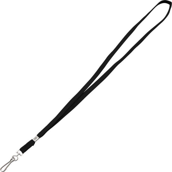 Advantus Lanyard with Metal Clasp, Black, Box of 100