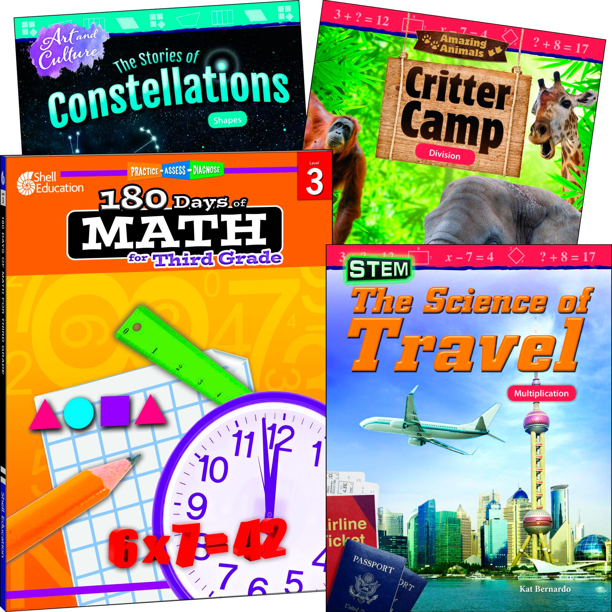 Teacher Created Materials Learn-at-Home: Explore Math Bundle Grade 3, 4-Book Set, Item Number 2092217