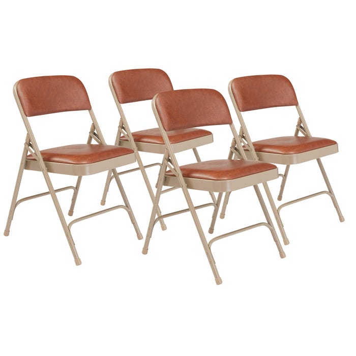 National Public Seating 1200 Premium Folding Chair, Honey Brown, Set of 4