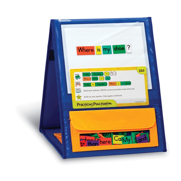 Learning Resources Double-Sided Magnetic Tabletop Pocket Chart, 12-1/4 x 14-3/4 Inches