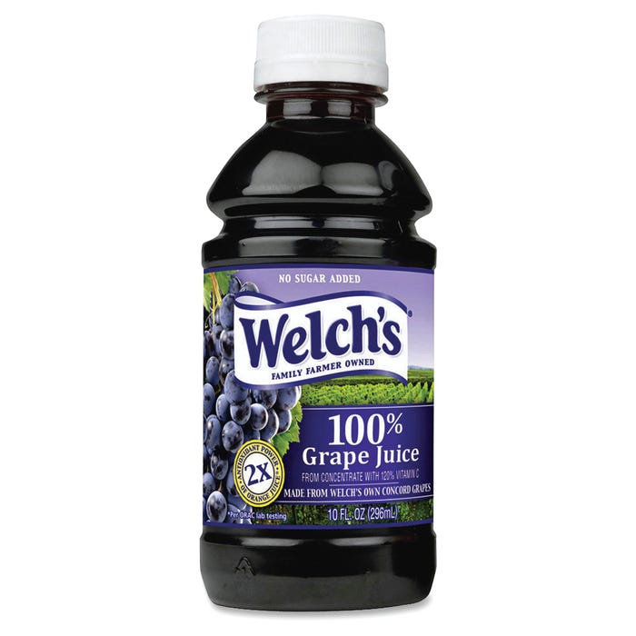 Welch's 100 Percent Grape Juice, 10 Ounces, Pack of 24