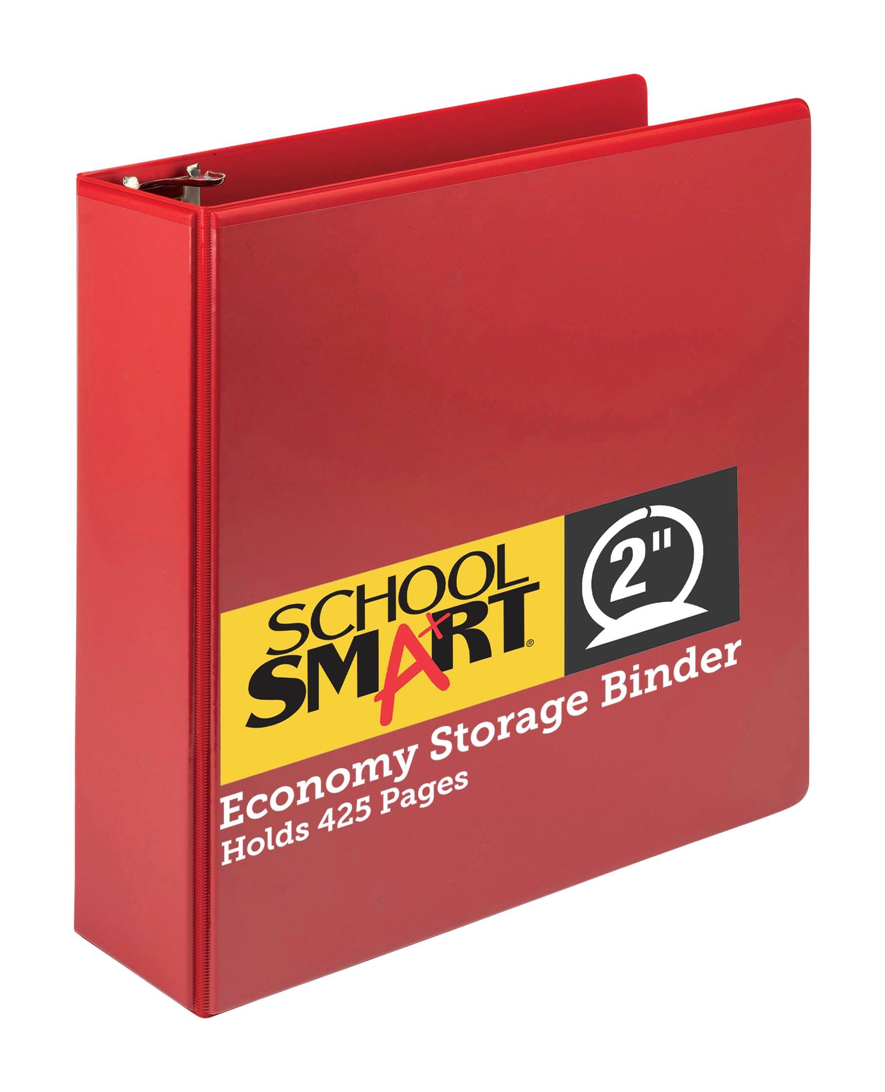 School Smart Round Ring Binder, Polypropylene, 2 Inches, Red 086372