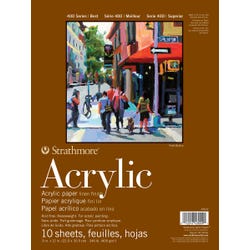 Image for Strathmore 400 Series Acrylic Paper Pad, 9 x 12 Inches, 246 lb, 10 Sheets from School Specialty
