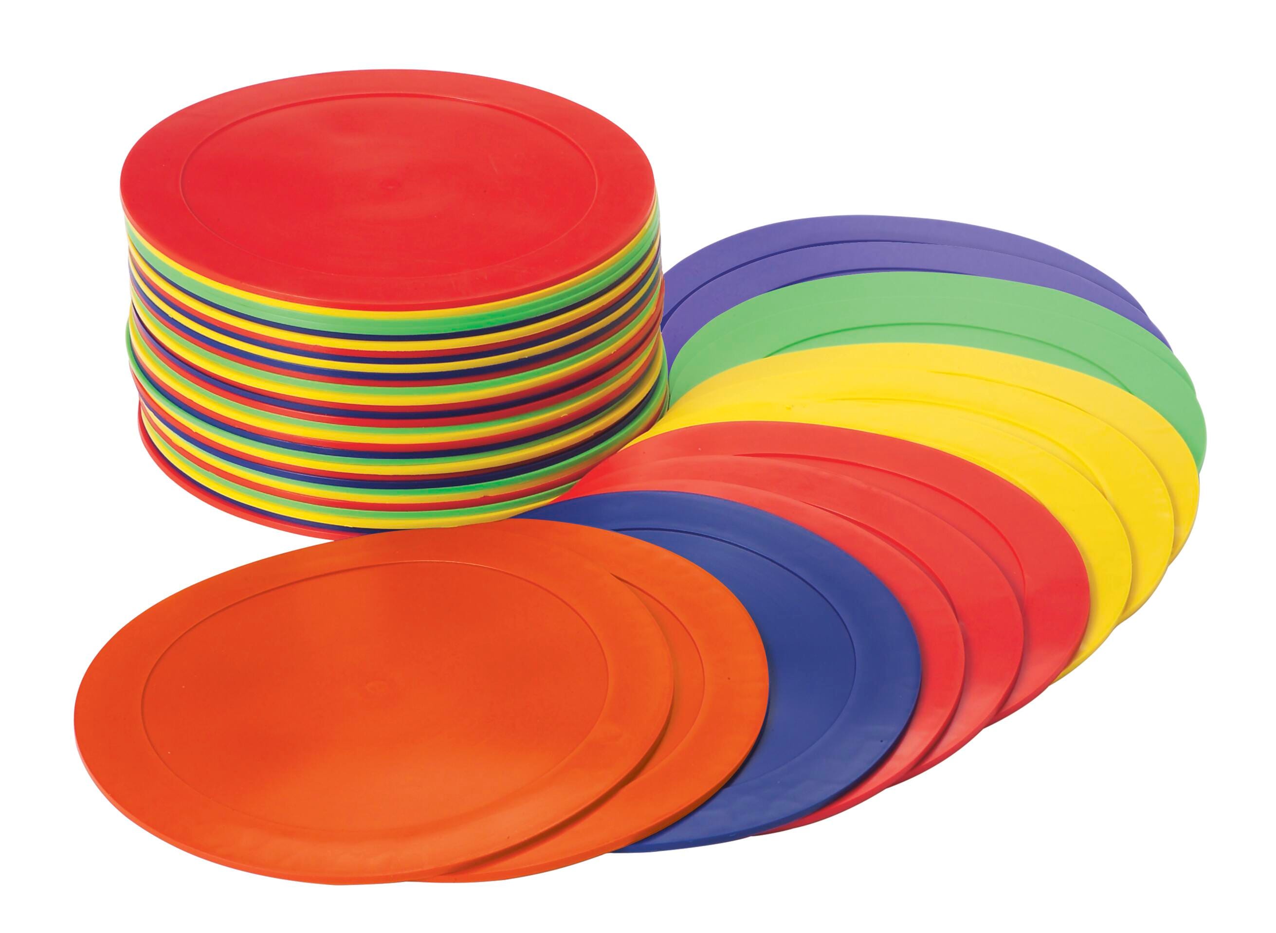 Image for Sportime Keepers Spot Markers, Assorted Colors, Set of 48 with Included Pail from School Specialty