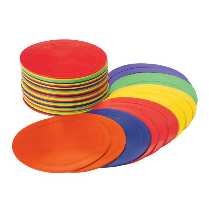 Sportime Keepers Spot Markers, Assorted Colors, Set of 48 with Included Pail