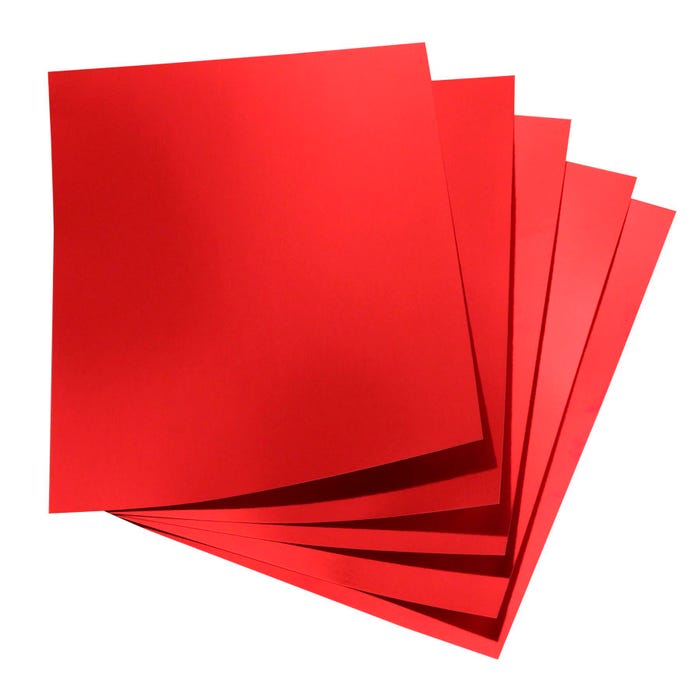 Hygloss Metallic Foil Board, 8-1/2 x 11 Inches, Red, 25 Sheets