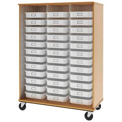Stevens I.D. Systems Mobile Tray Cabinet without Doors, 36 Trays, 48 x 24 x 67 Inches 4001061