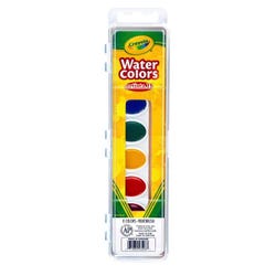 Crayola Artista II Non-Toxic Semi-Moist Watercolor Paints, Plastic Oval Pan, 8 Assorted Colors, Item Number 391085