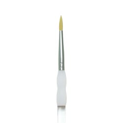 Royal & Langnickel Soft Grip Round Golden Taklon Fiber Non-Slip Rubber Grip Acrylic Handle Paint Brush, Size 2, Pack of 12