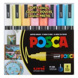 Image for Uni Posca Paint Markers, Medium Tip, Assorted Soft Colors, Set of 8 from School Specialty