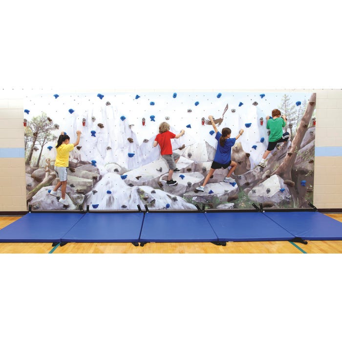 Everlast Mountain Mural Traverse Wall Package, 8 x 20 Feet, Red or Blue Mat