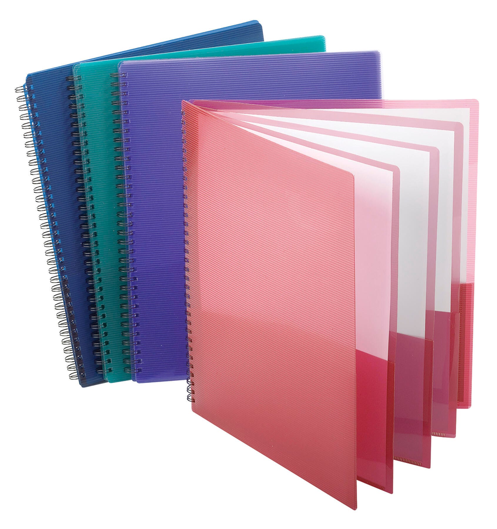 Oxford Multi-Pocket Poly Portfolio, 8-1/2 x 11 Inches, 8 Pocket, Assorted Colors 335414