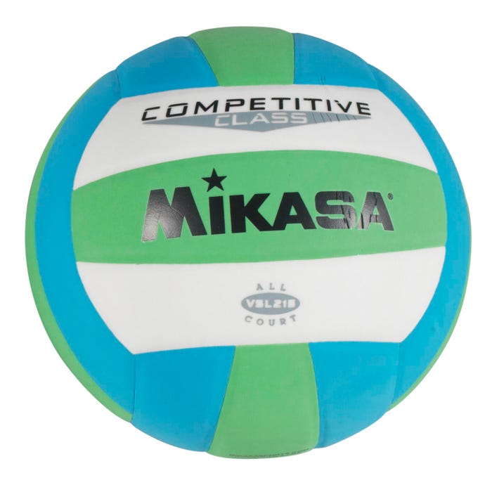 Mikasa VSL215 Competitive Class Volleyball, Size 5, Green/Blue/White