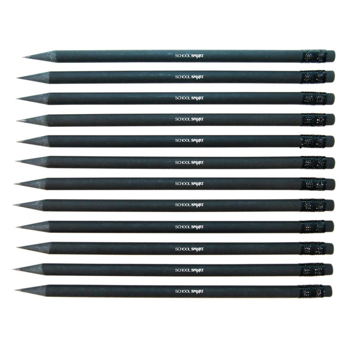 School Smart BioFiber No. 2 Pencils, Pre-Sharpened, Black, Box of 12