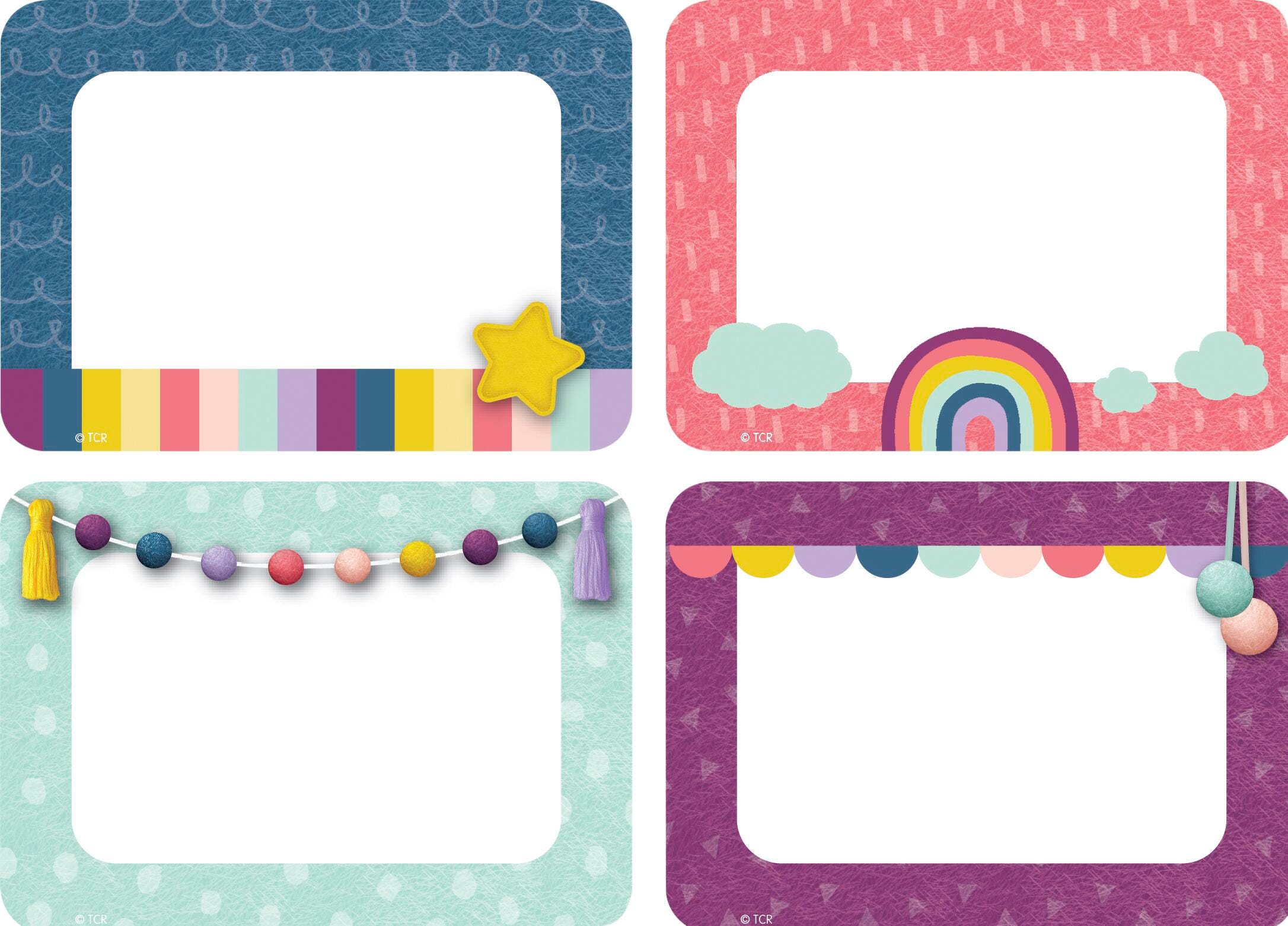 Image for Teacher Created Resources Oh Happy Day Name Badge Labels, 3-1/2 2-1/2 Inches, Set of 36 from School Specialty