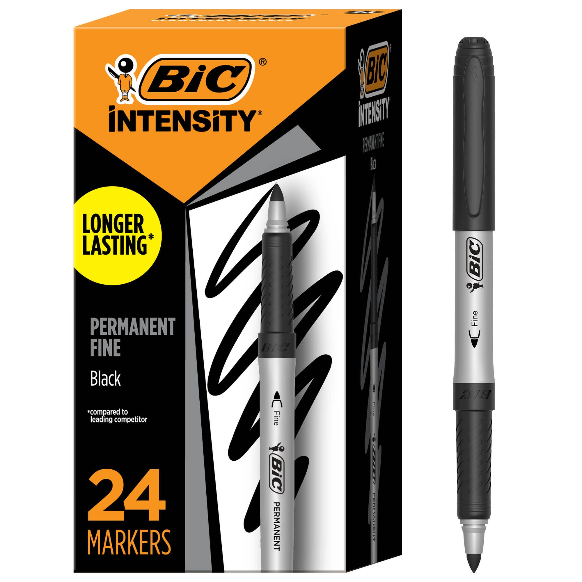 Image for BIC Intensity Permanent Marker, Fine Tip, Black, Pack of 24 from School Specialty