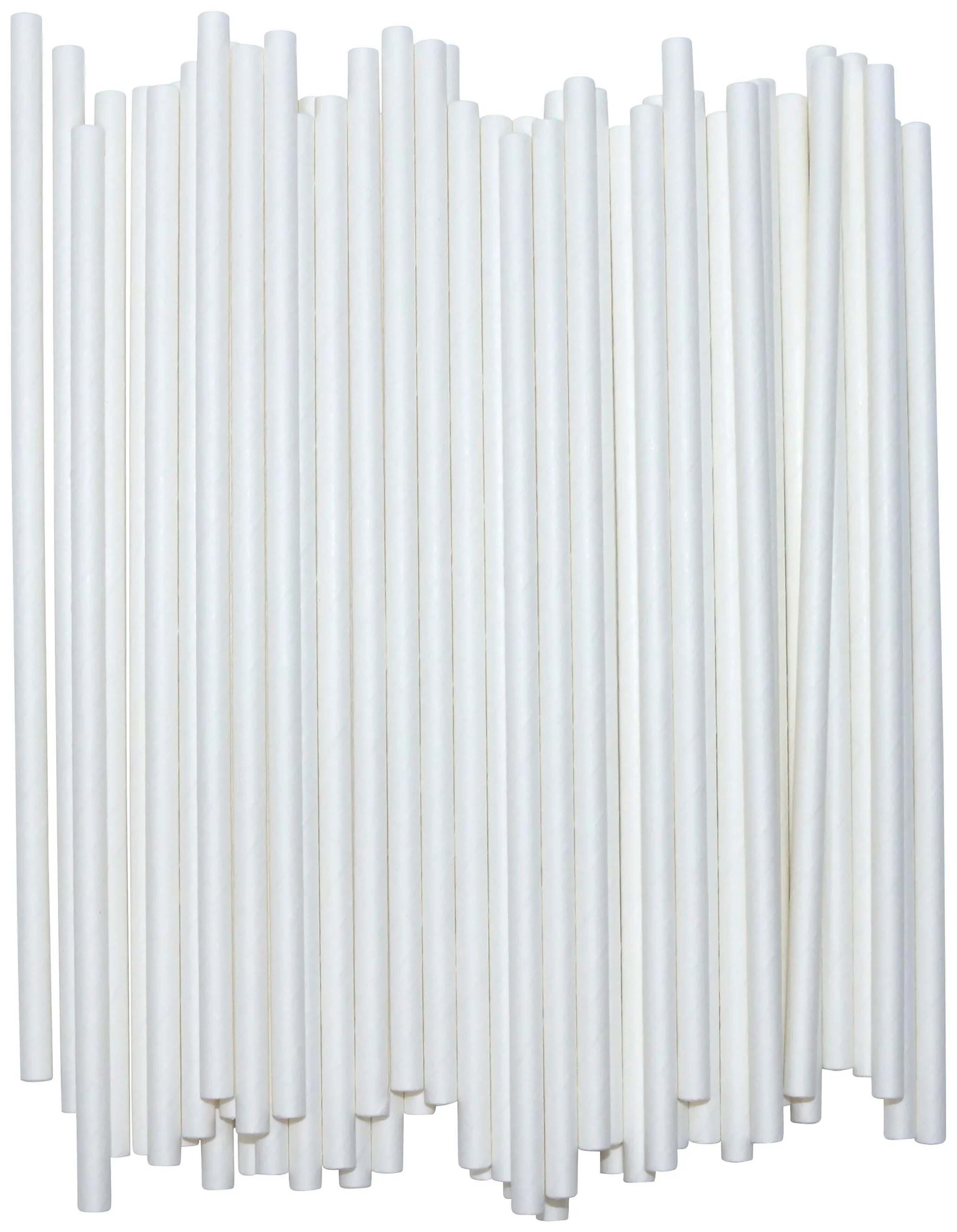 Image for Paper Straws, White, Unwrapped, 7-3/4 in, Pack of 100 from School Specialty