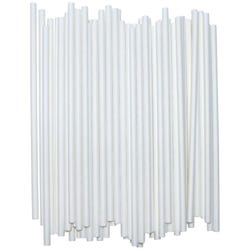 Paper Straws, White, Unwrapped, 7-3/4 in, Pack of 100