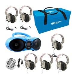 HamiltonBuhl LCP/HB100BT/6SV 6-Station Val-U-Pak CD Listening Center with Bluetooth and 6 Deluxe Headphones