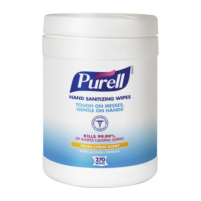 Purell Sanitizing Wipes, Fresh Citrus Scent, 270 Sheet Container